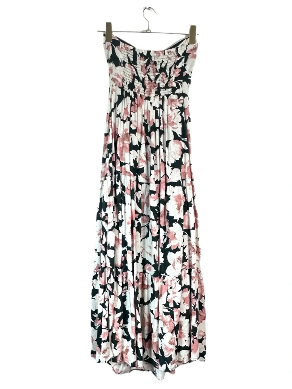 Abercrombie & Fitch Knotted Halter Maxi Dress Cutout Strapless Floral Size XS